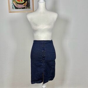 Y2k Lace-Up Denim Skirt